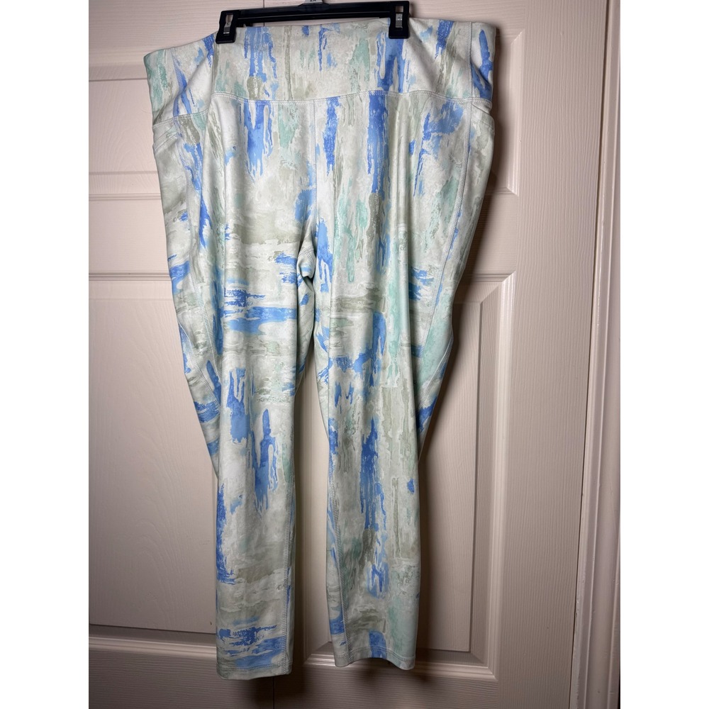 DSG Momentum High Rise 7/8 Tight‎ Womens 2X Blue Green Abstract Watercolor NWT